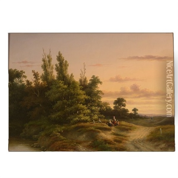 Country Scene Oil Painting - Dirk Johannes van Vreumingen