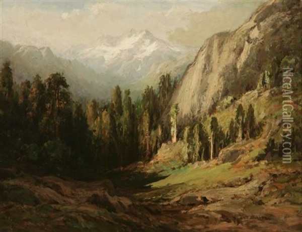 In The High Sierras Oil Painting - William Franklin Jackson