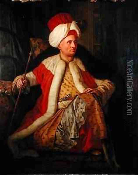 Charles Gravier 1717-87 Comte de Vergennes in Oriental Costume Oil Painting - Antoine de Favray