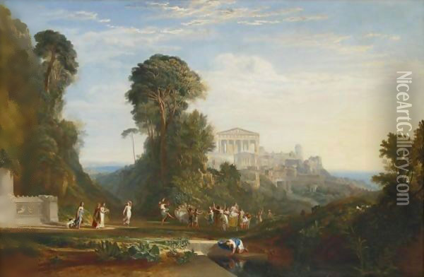 The Temple Of Jupiter Panellenius Restored Oil Painting - Joseph Mallord William Turner