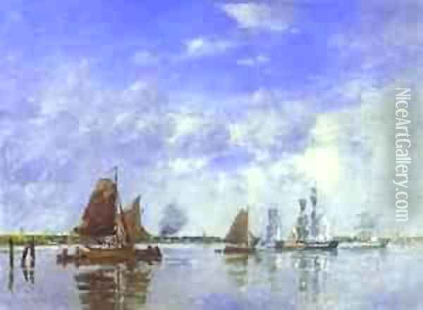 The Meuse At Dordrecht 1882 Oil Painting - Eugene Boudin