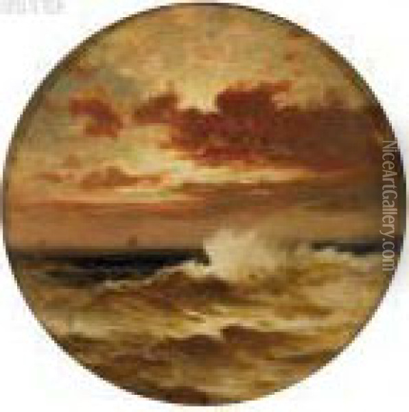 Seascape With Distant Boats Oil Painting - Edward Moran