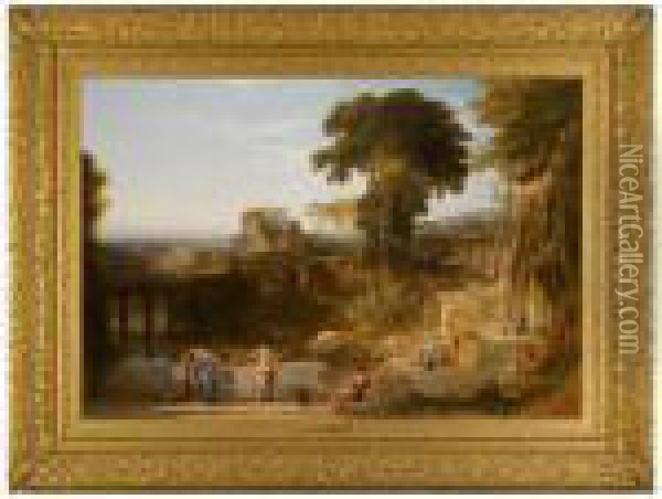 The Villa Fountain Oil Painting - William Leighton Leitch