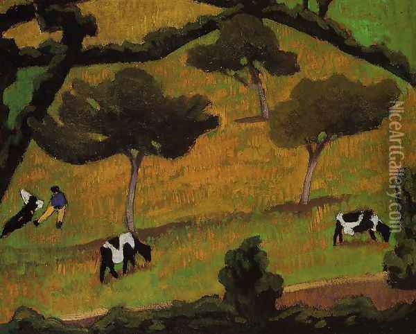 Cows in a Meadow Oil Painting - Roger de La Fresnaye