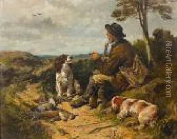 The Huntsman's Rest Oil Painting - John Emms