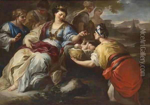 The Finding Of Moses Oil Painting - Francesco Solimena