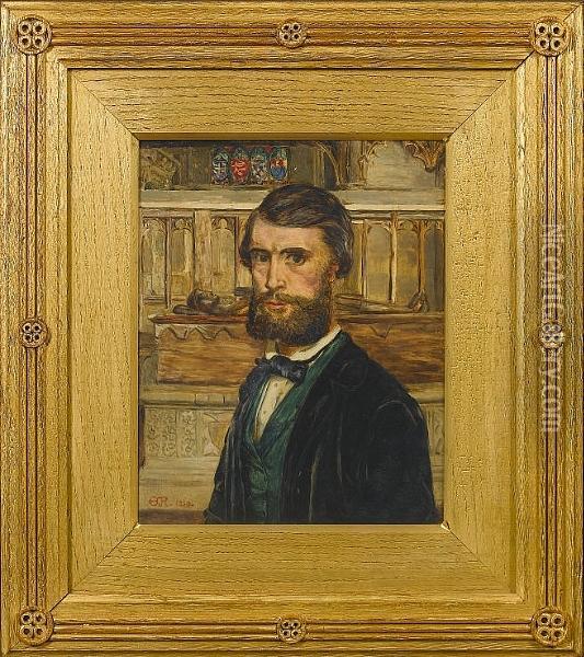 Portrait Of A Gentleman, Thought To Be The Artist Oil Painting - Edward Radford
