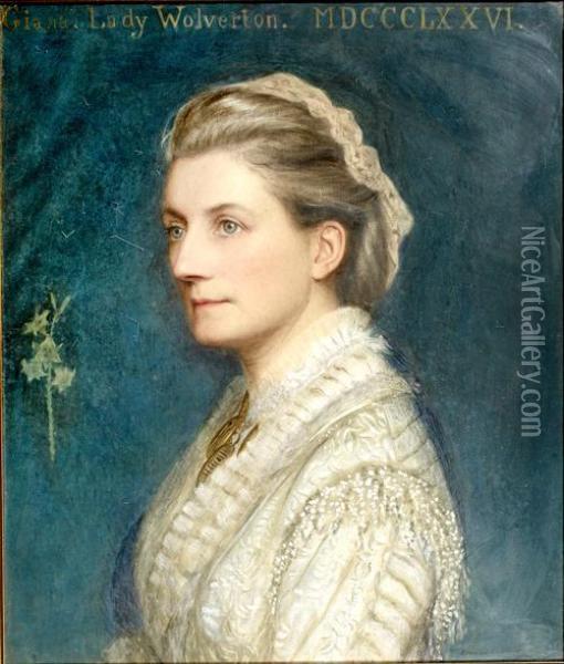 Portrait Of Giana, Lady Wolverton Oil Painting - Edward Clifford