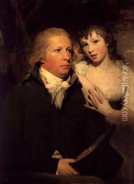 Sir Alexander Don with his daughter Elizabeth Oil Painting - Sir Henry Raeburn