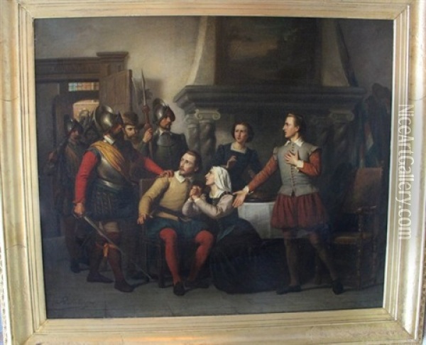 The Patriotic Call To Arms , Historical Scene Oil Painting - Philip Lodewijk Jacob Frederik Sadee