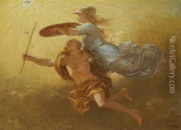 Apollo And Minerva Oil Painting - Simon Julien