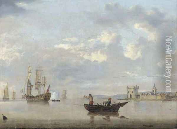 Announcing the arrival off a fortified town Oil Painting - Francis Swaine