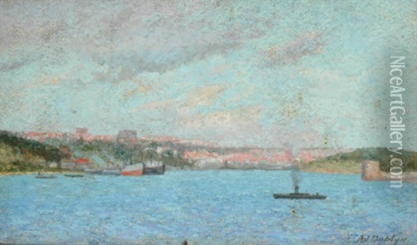 Fort Denison, Sydney Harbor Oil Painting - Alfred James Daplyn
