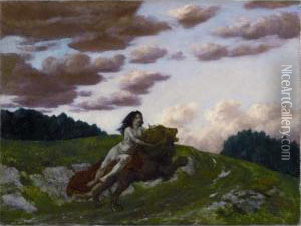 Kybele Oil Painting - Albert Welti