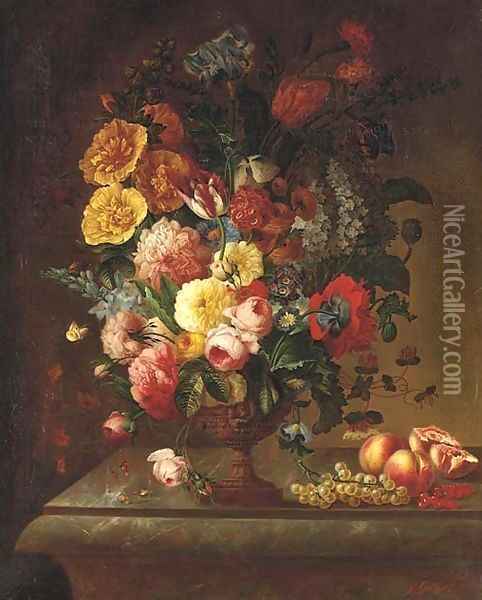 Flowers Oil Painting - Jean Baptiste Gallet