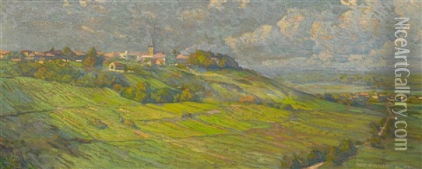 Hessische Landschaft Mit Kirchdorf Oil Painting - Hans Meyer-Kassel