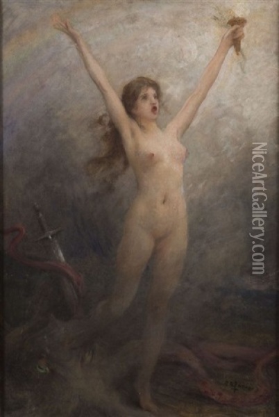 Victoire Oil Painting - Charles Amable Lenoir