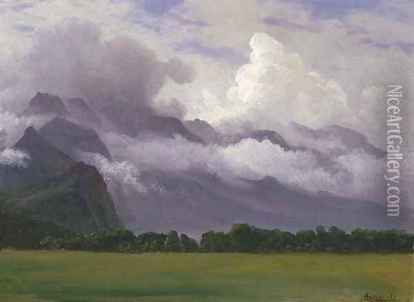 Clouds in Owens Valley Oil Painting - Albert Bierstadt