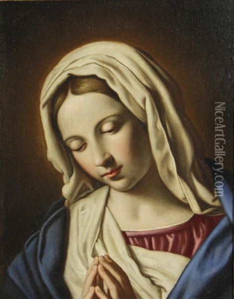 Virgin In Prayer Oil Painting - Giovanni Battista Salvi (Il Sassoferrato)