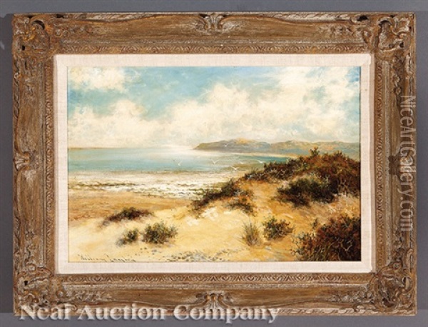 Coastal Landscape (2 Works) Oil Painting - William Langley