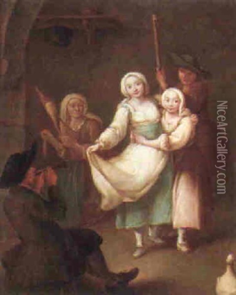 Peasants Dancing Oil Painting - Pietro Longhi