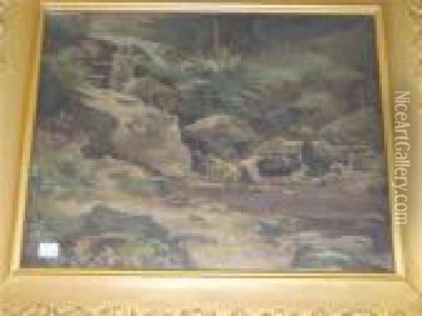Study Of Rocks Oil Painting - William Harris Weatherhead