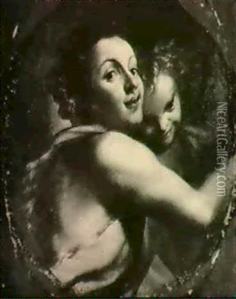 Head Of John The Baptist And Putto Oil Painting -  Correggio