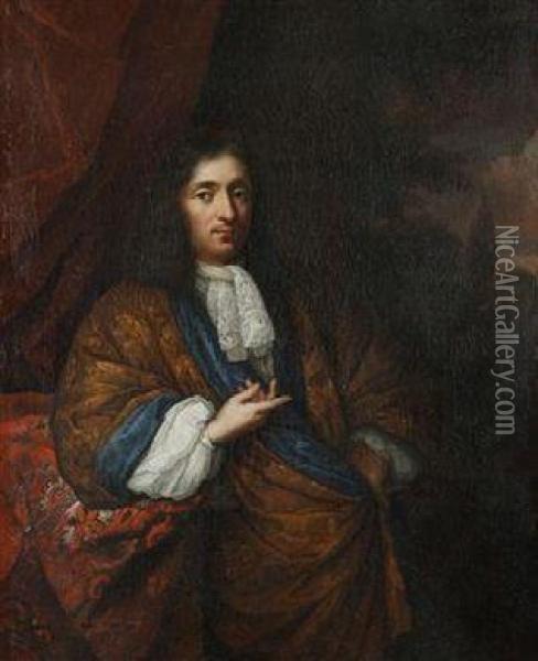 A Portrait Of Jan Van Probably A Dutch Painter From The 17th Century Oil Painting - Haunobergen