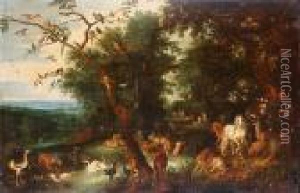 The Garden Of Eden Oil Painting - Jan Brueghel the Younger