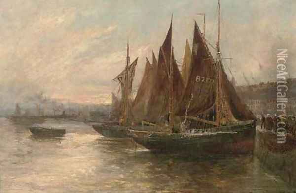 Boulogne Harbour Oil Painting - Thomas Sidney Cooper