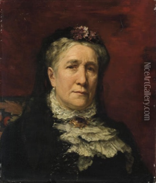 Portrait De Melanie Gillot, Mere De Charles Gillot Oil Painting - Karl Cartier