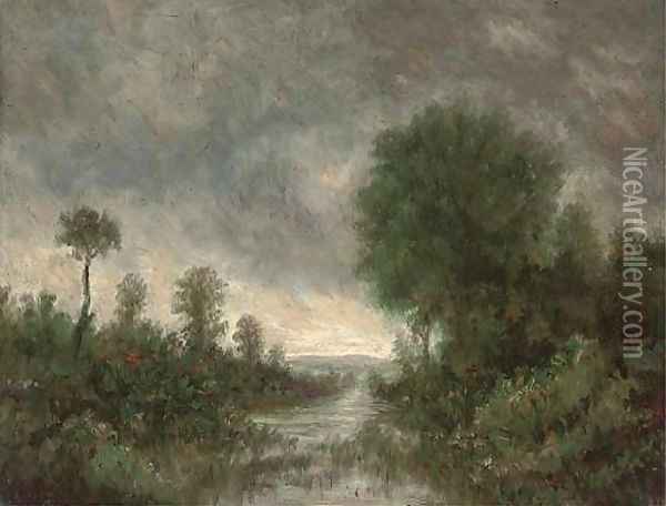 A river at dusk Oil Painting - Jean-Baptiste-Camille Corot