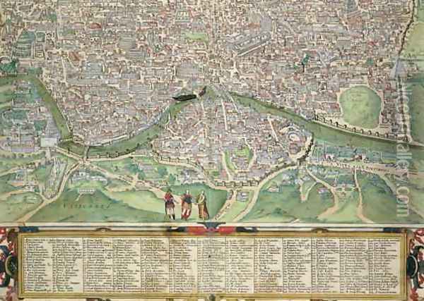 Map of Rome from Civitates Orbis Terrarum Oil Painting - Joris Hoefnagel