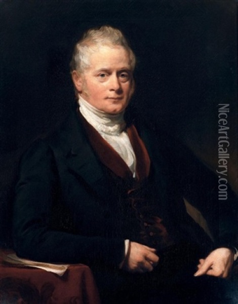Portrait Of Sir Edward Knatchbull, 9th Bt. Oil Painting - Thomas Phillips