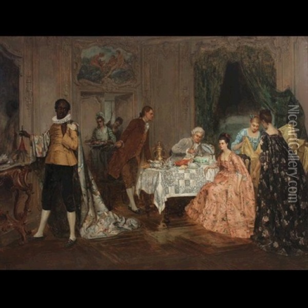 The Aristocratic Dinner Party Oil Painting - Harry Thompson