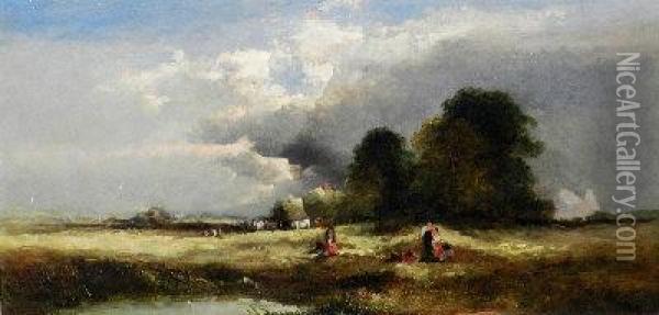The Hayfield Oil Painting - Edward Charles Williams