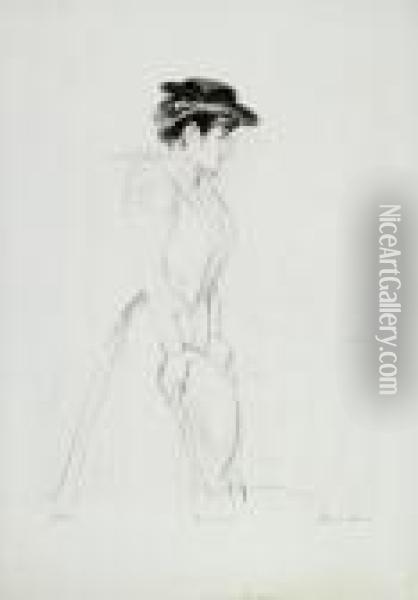 Femme Au Chaise (portrait De Mme. White) Oil Painting - Paul Cesar Helleu