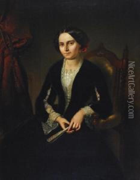Portret Mlodej Kobiety Oil Painting - Alojzy Rejchan