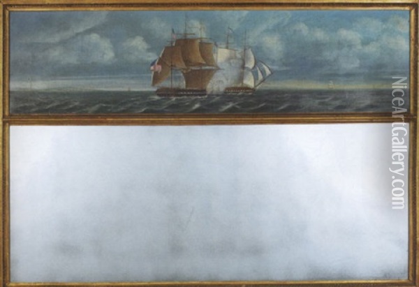 American Ship At Sea Oil Painting - Thomas Birch