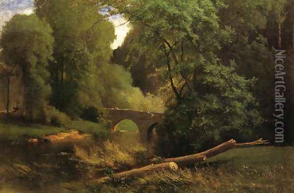 Cromwell's Bridge Oil Painting - George Inness