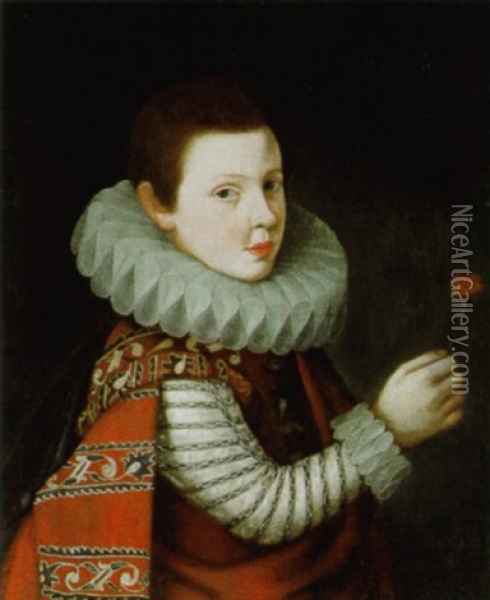 Ritratto Di Giovane Principe Possibilmente Della Famiglia Medici Che Tiene Un Garofano Oil Painting - Cristofano Allori