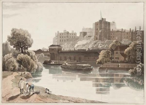 Windsor Castle Oil Painting - Robert I Havell