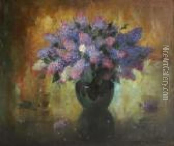 Lilac Bouquet. Oil On Canvas, 
78,5x93,5 Cm, Signed At The Top Right