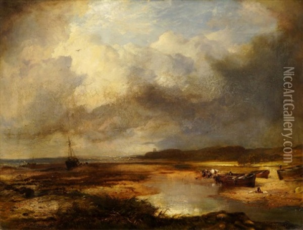 Low Tide Oil Painting - Horatio McCulloch