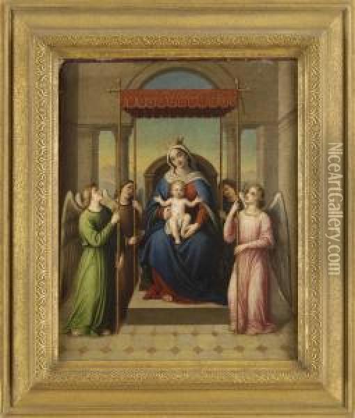Maria Als Himmelkonigin. Oil Painting - Johann von Schraudolph