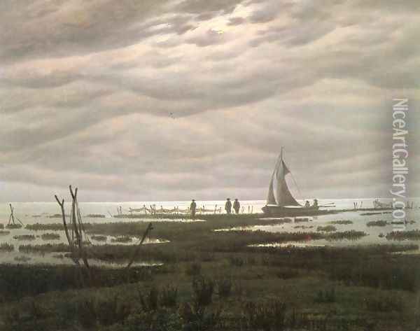 Flat country shank at Greifswalder Bodden Oil Painting - Caspar David Friedrich