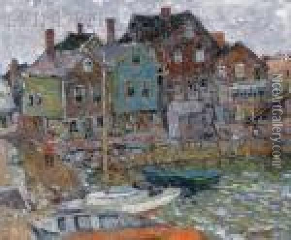 Harbor View, Probably Cape Ann Oil Painting - Harry Aiken Vincent