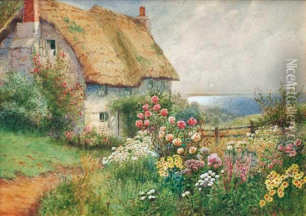 House And Garden Oil Painting - Wilfred Holmes