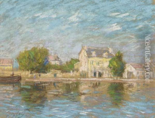 Bords De Seine A Saint Mammes Oil Painting - Alfred Sisley