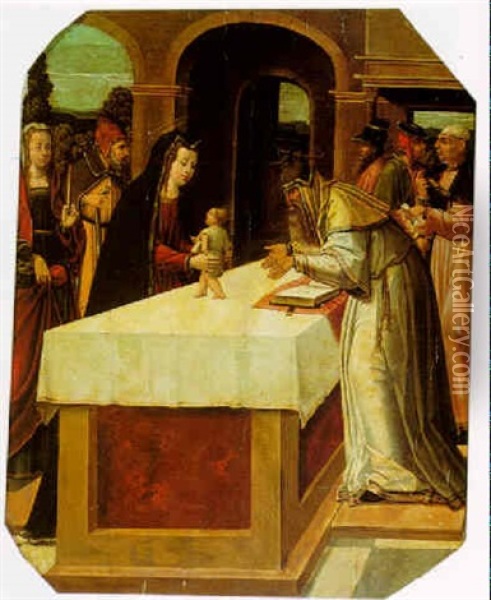 The Presentation In The Temple Oil Painting - Juan De Flandes